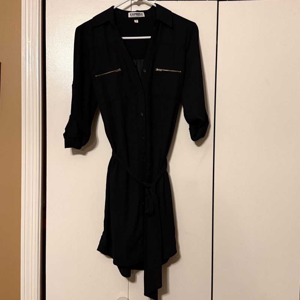 Express Black Long Sleeve Dress